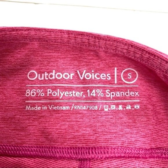 Outdoor Voices Pink Flamingo Color 7/8 Length Workout Tights Leggings - Picture 7 of 10